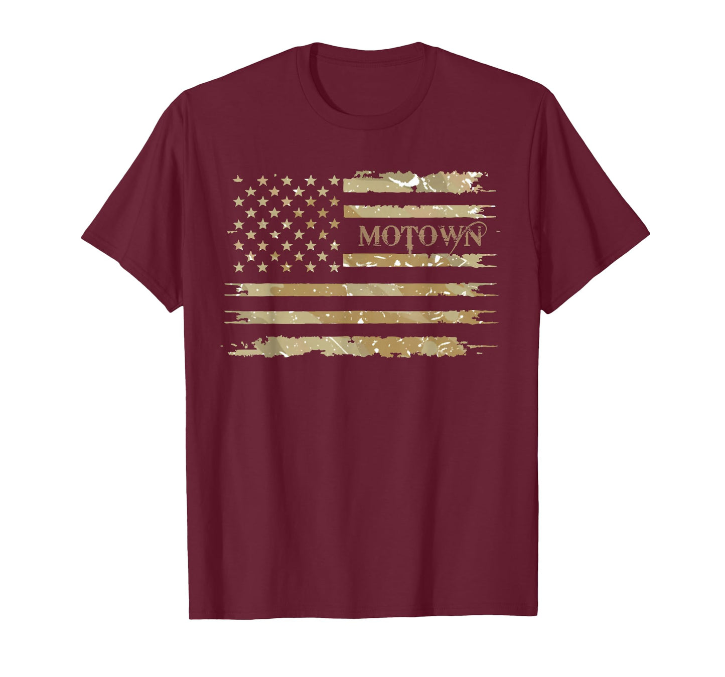 Motown Detroit Desert Camo Distressed T-Shirt
