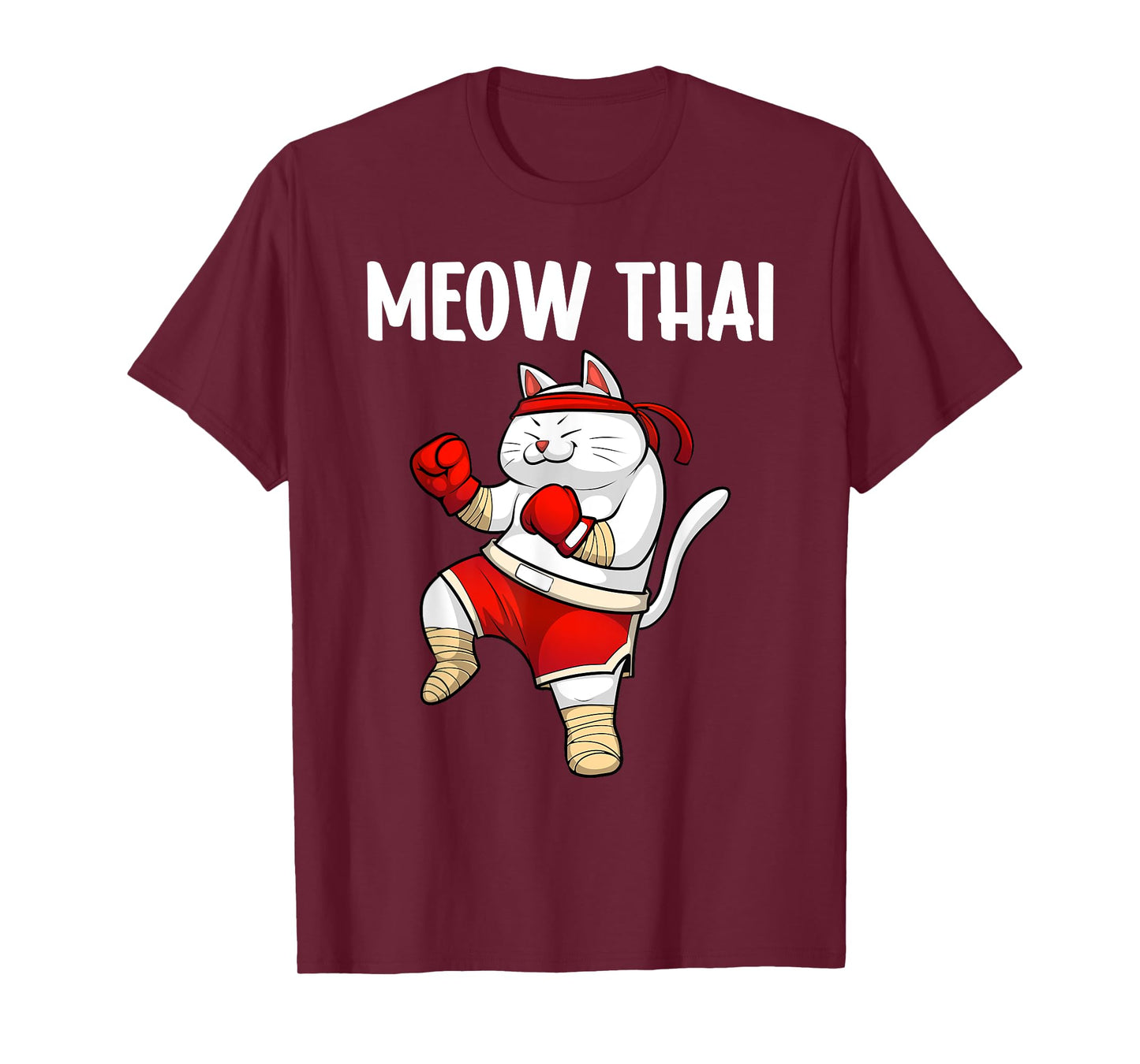 Funny Meow Thai Design For Men Women Muay Thai Boxing Lovers T-Shirt