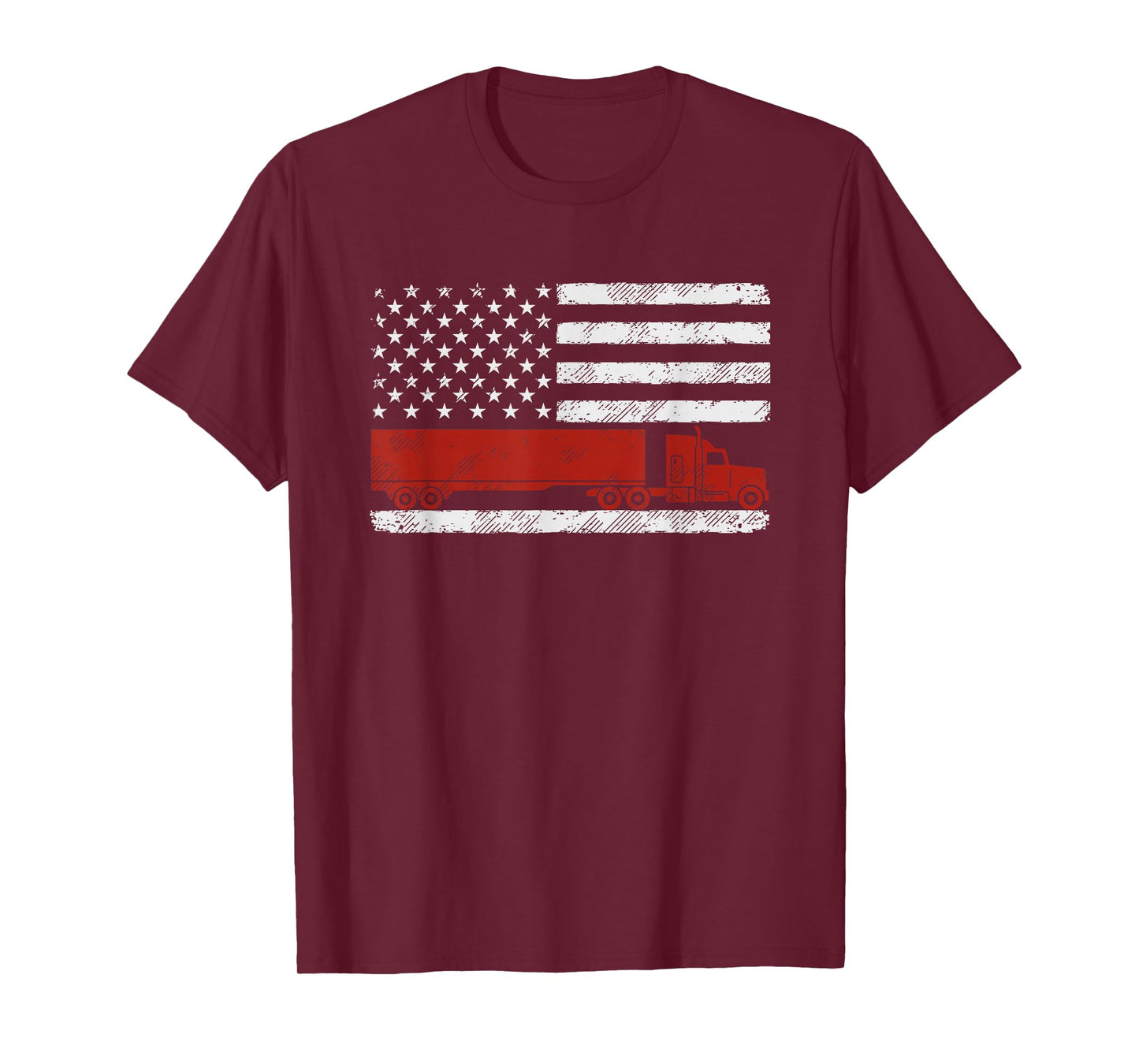 US American Flag Semi Truck Driver Patriotic Trucker T-Shirt