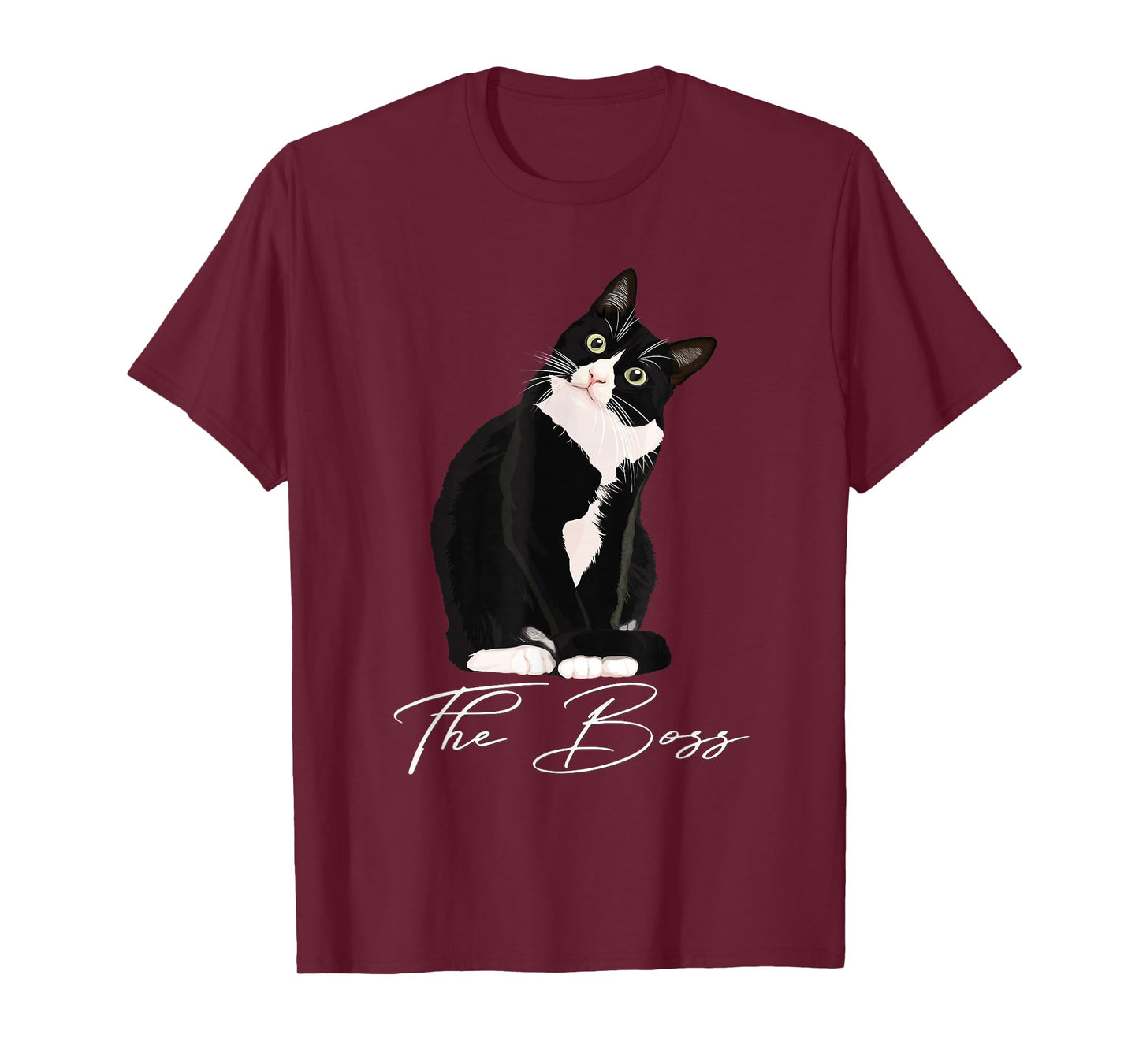 Boss Tuxedo Cat Lovers Funny Tee Shirt for Mom Dad Gift T-Shirt