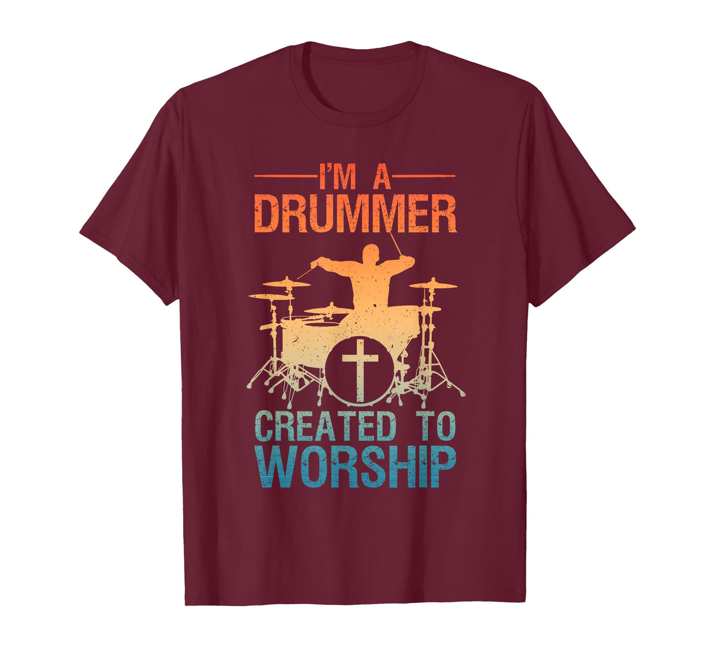 Funny Christian Drummer Art For Men Women Drum Player Lover T-Shirt