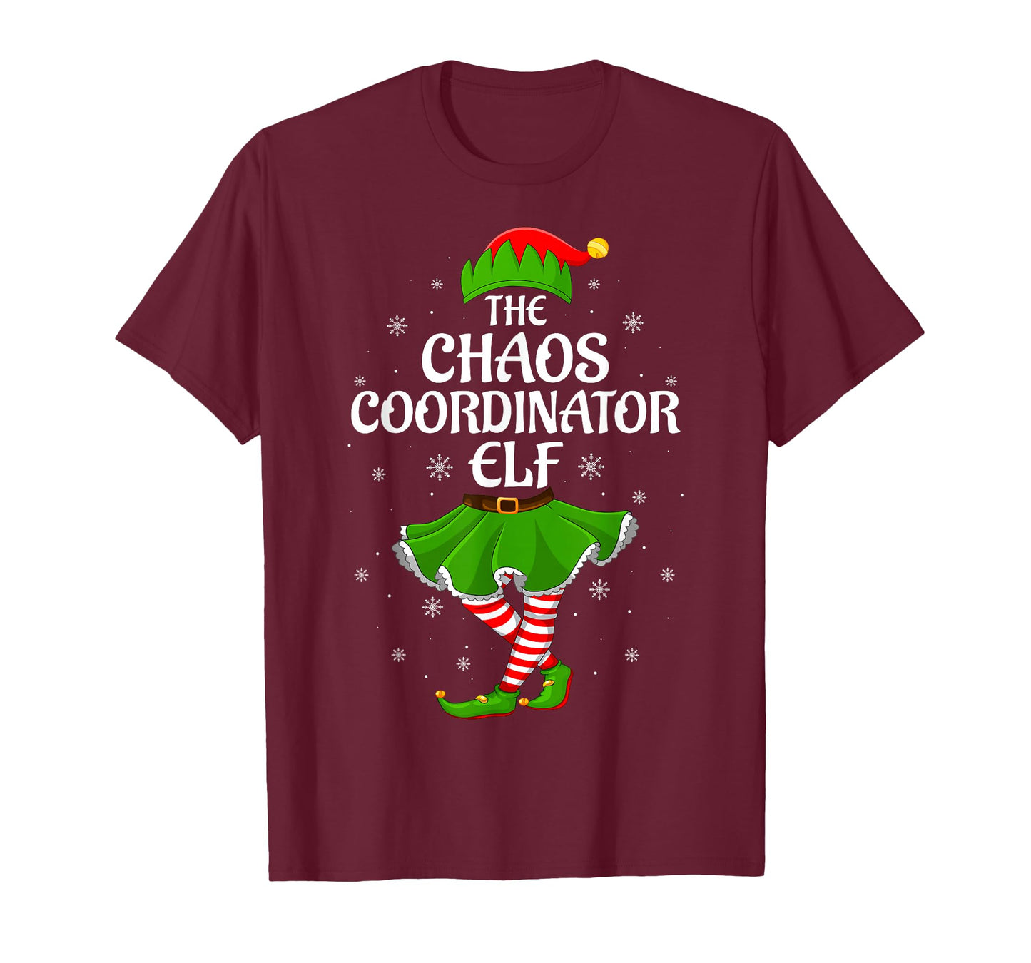 Chaos Coordinator Elf Christmas Girls Women Elf Squad Xmas T-Shirt