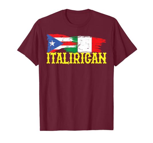 Italian Puerto Rican ItaliRican Italy Flag Puerto Rico Flag T-Shirt