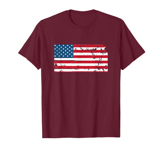 State of Kansas Patriotic USA Flag for Men Women Adults Kids T-Shirt