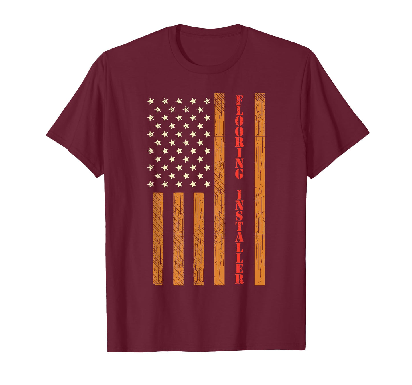 Flooring installer Gifts funny USA Flag flooring contractor T-Shirt