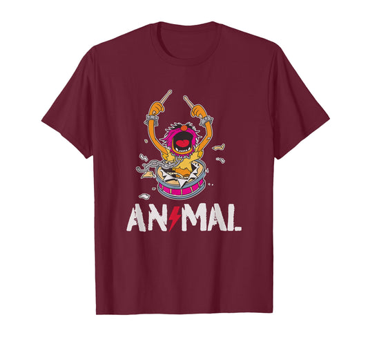 Disney The Muppets Animal Rock and Roll Drums Graffiti Logo T-Shirt