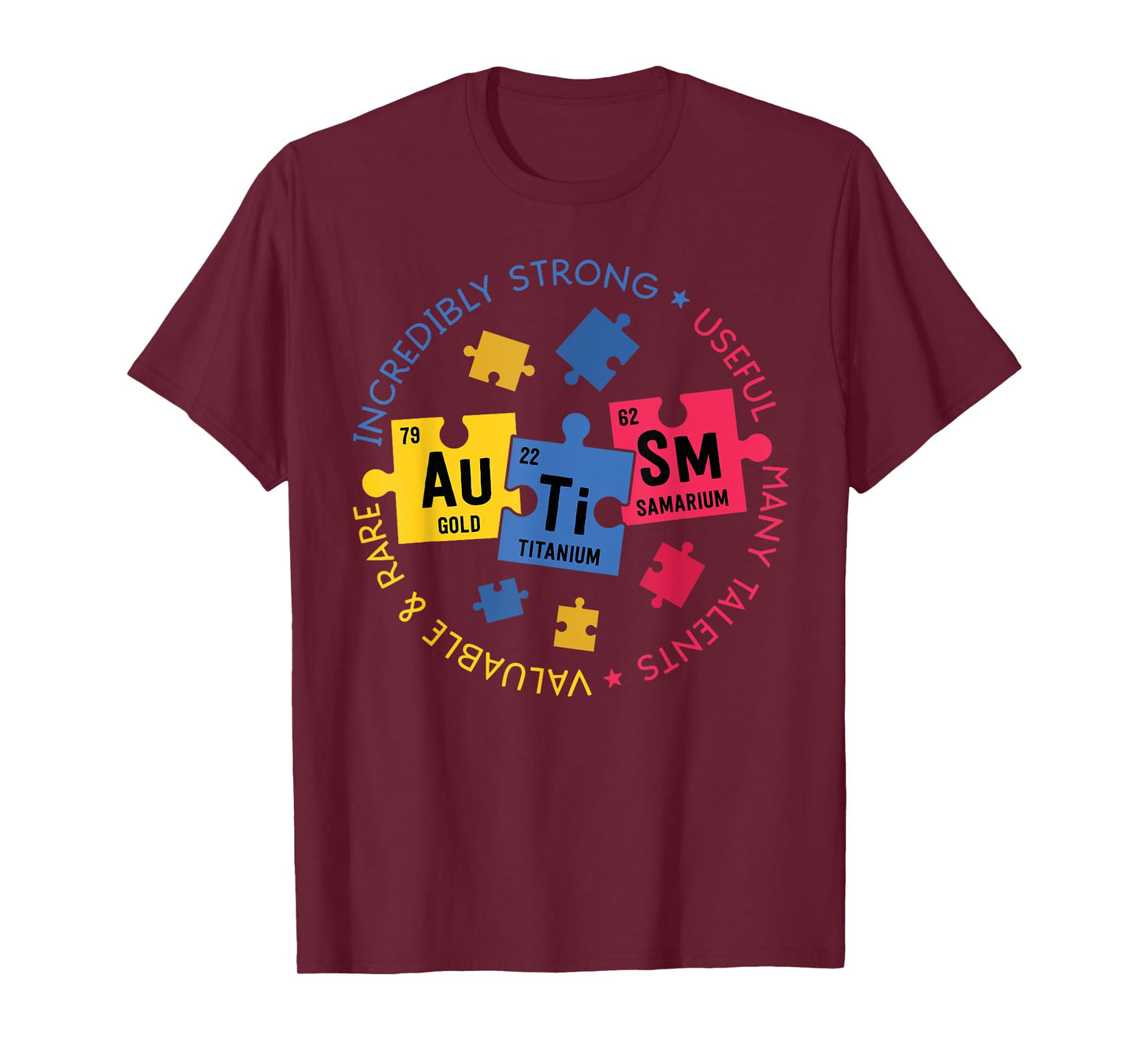 Autism Awareness Shirt Periodic Puzzle Science Teacher Gift Men Women Kids T-Shirt