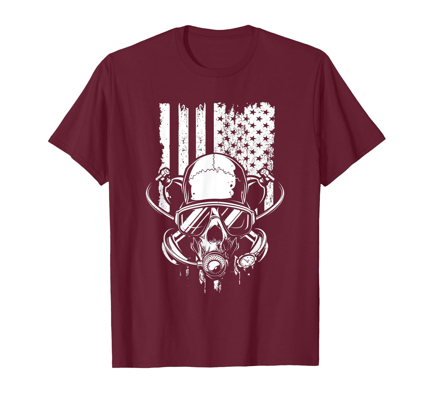 Vintage Skull American Flag Scuba Diving - Dive - Diver Women Kids Men T-Shirt