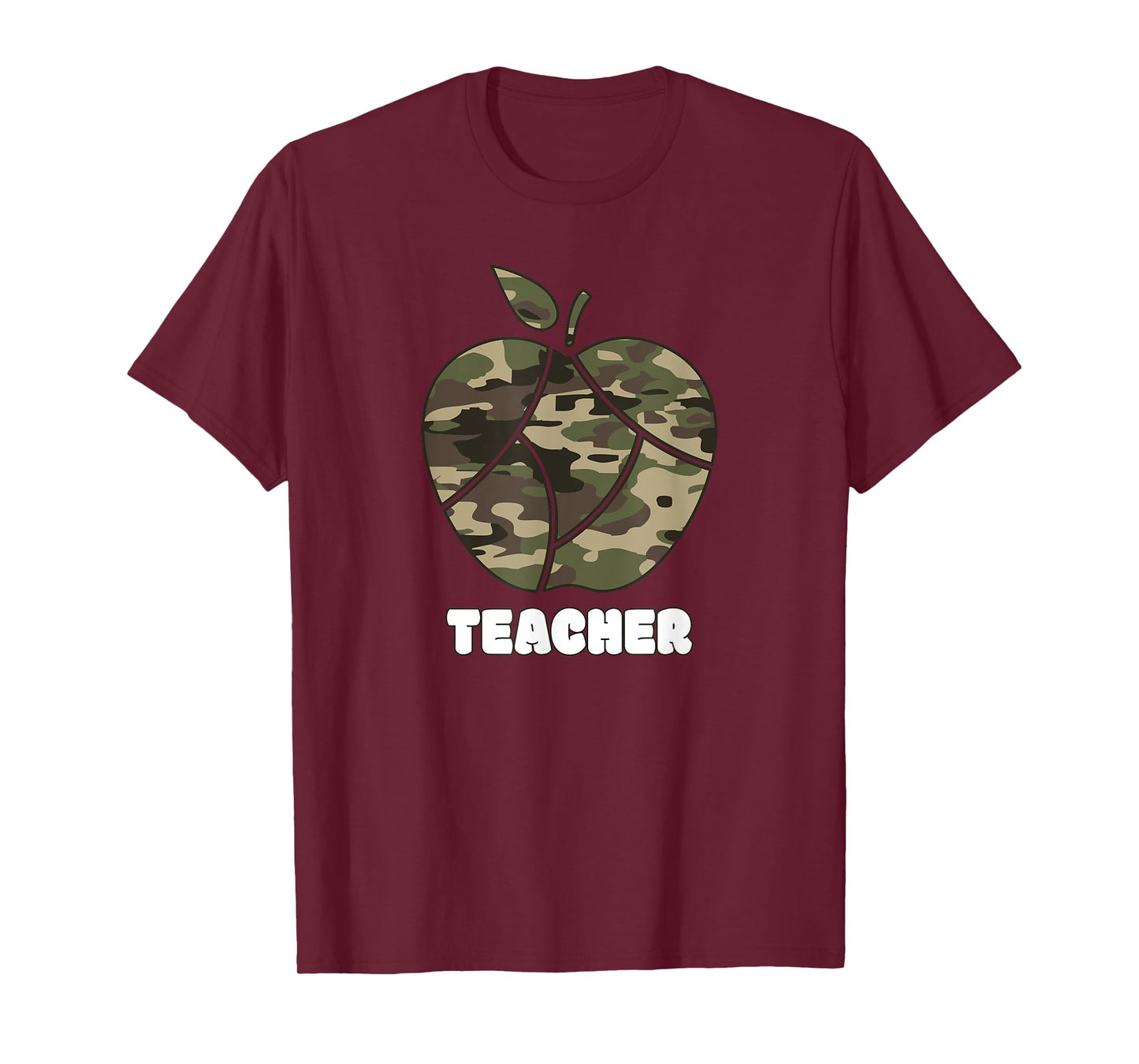 Apple Camoflauge Clothing Camo Student Teacher Cute School T-Shirt for Men Women Kids