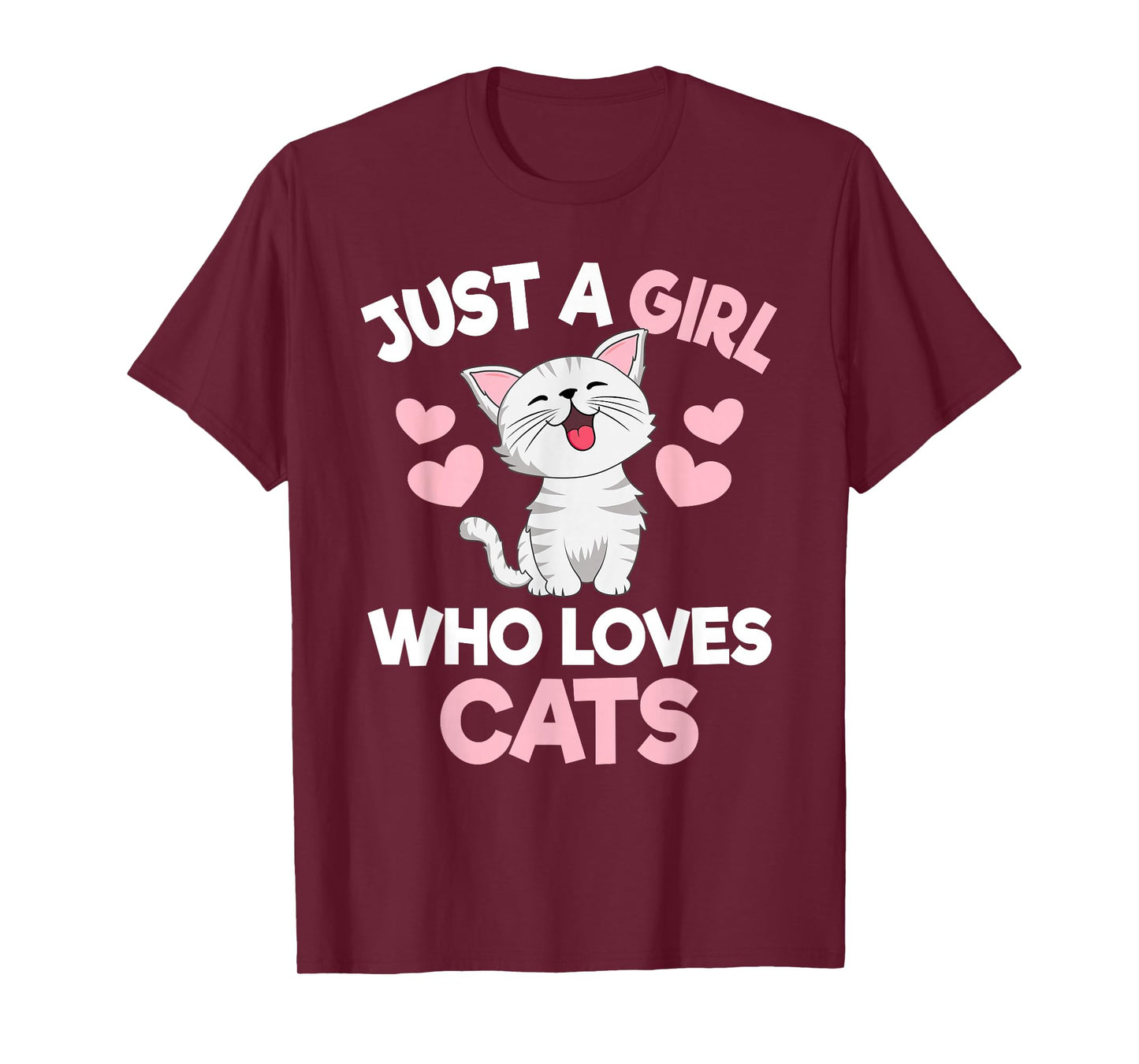 Just A Girl Who Loves Cats Cute Cat Lover Girls Kids T-Shirt