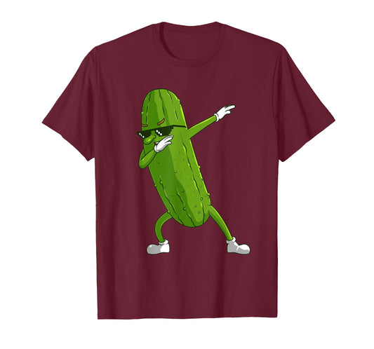 Funny Dabbing Pickle Gift | Cute Dancing Cucumber Men Women T-Shirt