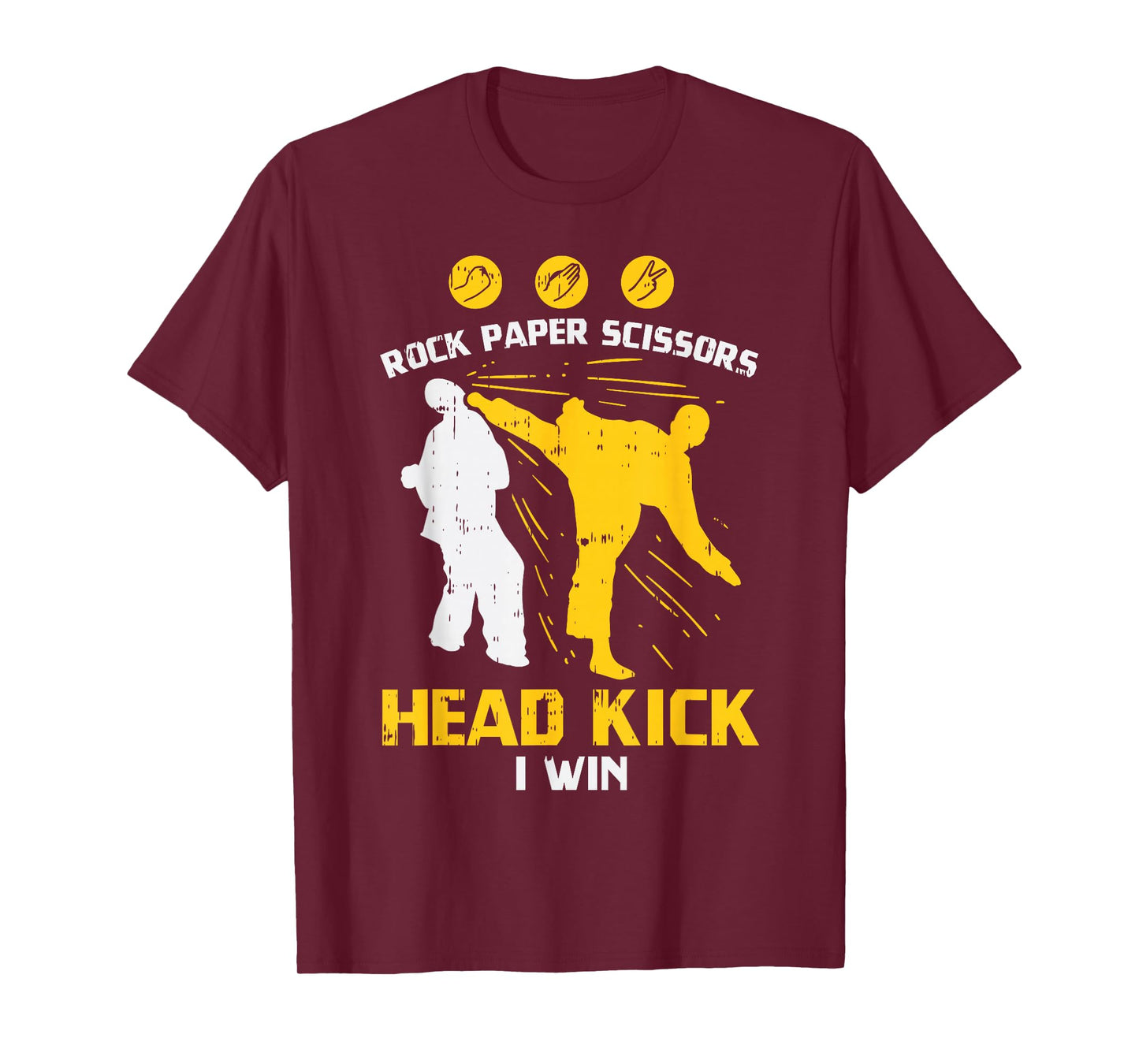 Rock Paper Scissors Headkick Win Funny Taekwondo Karate Gift T-Shirt