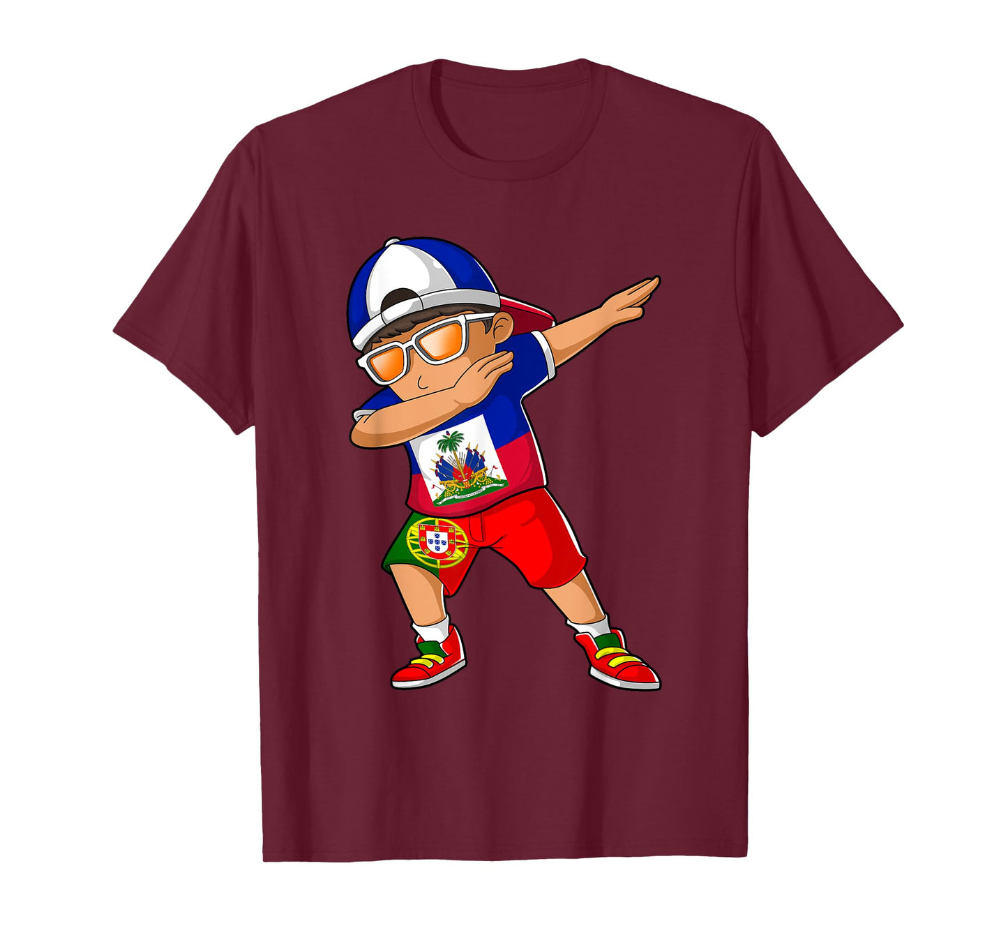 Half Haitian Half Portuguese Boy Haiti Portugal Flag T-Shirt