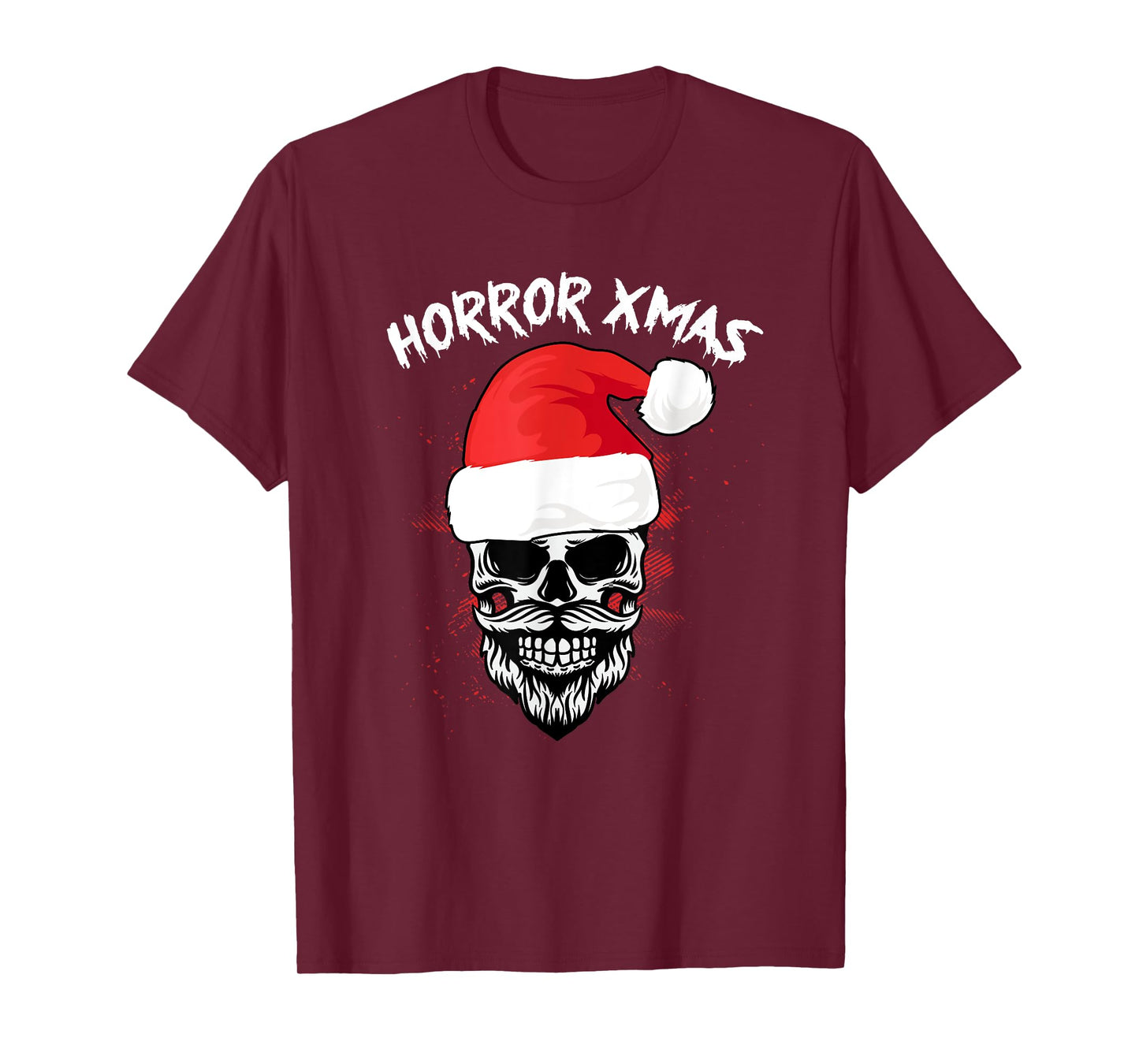 Horror X-Mas Christmas Pajama Cool Skeleton Skull Santa Hat T-Shirt
