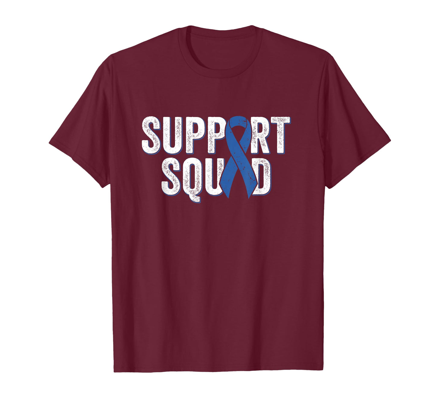 Colon Cancer Support Squad, Blue Colorectal Awareness Ribbon T-Shirt