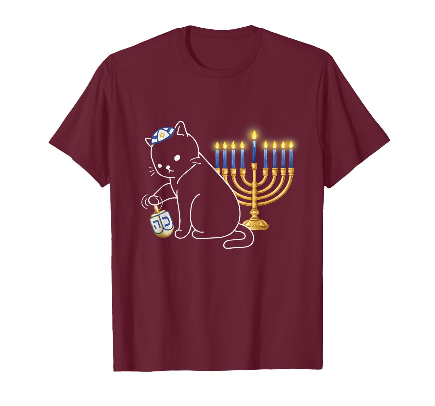 Hanukkah Cat Happy Hanucat Holiday Hanukkat Jewish T-Shirt