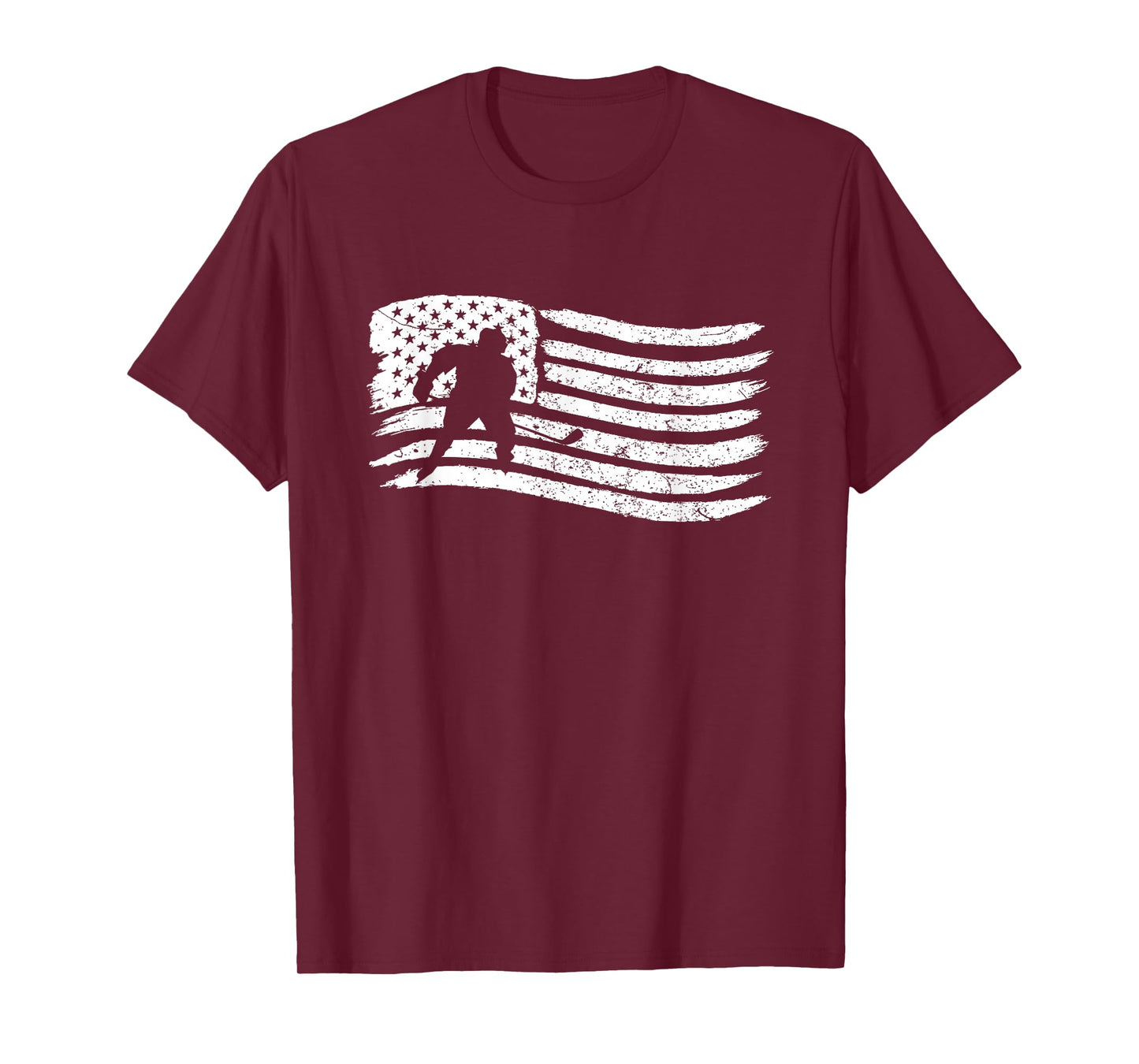 American Flag T-Shirt For Hockey Player Patriotic T-Shirt