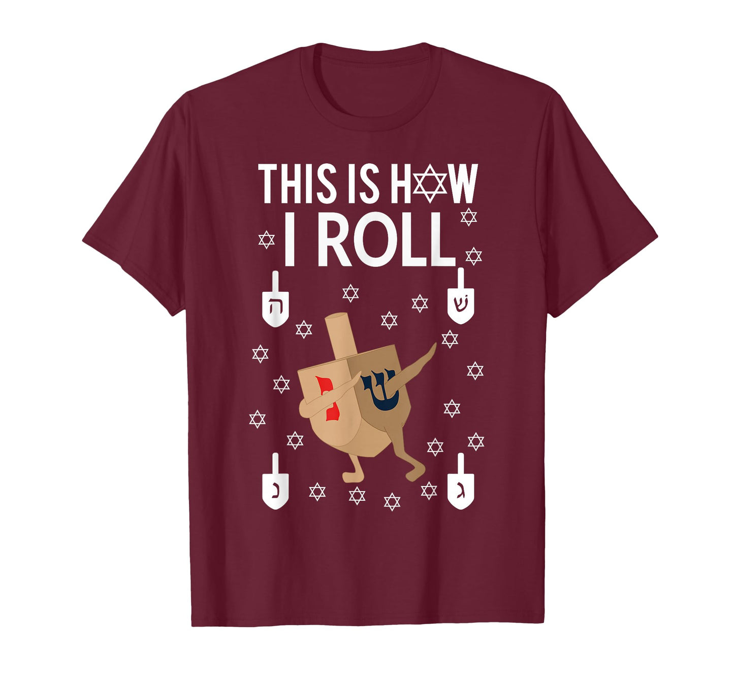 This Is How I Roll Hanukkah Shirt Dab Dreidel Chanukah Gift T-Shirt