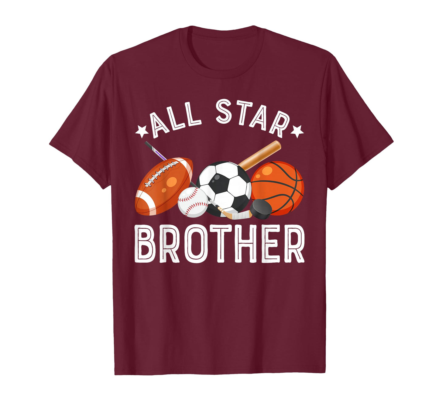 All Star Brother Of The Birthday Boy Basketball Soccer Sport T-Shirt