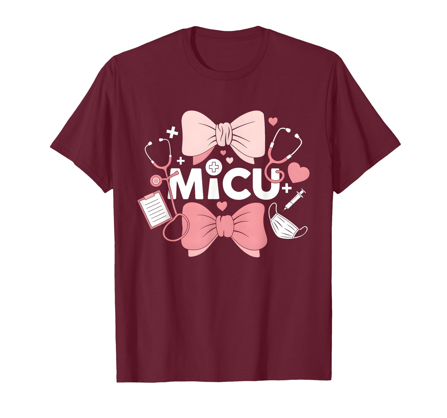 Coquette Bow MICU Nurse Medical Intensive Care Unit T-Shirt