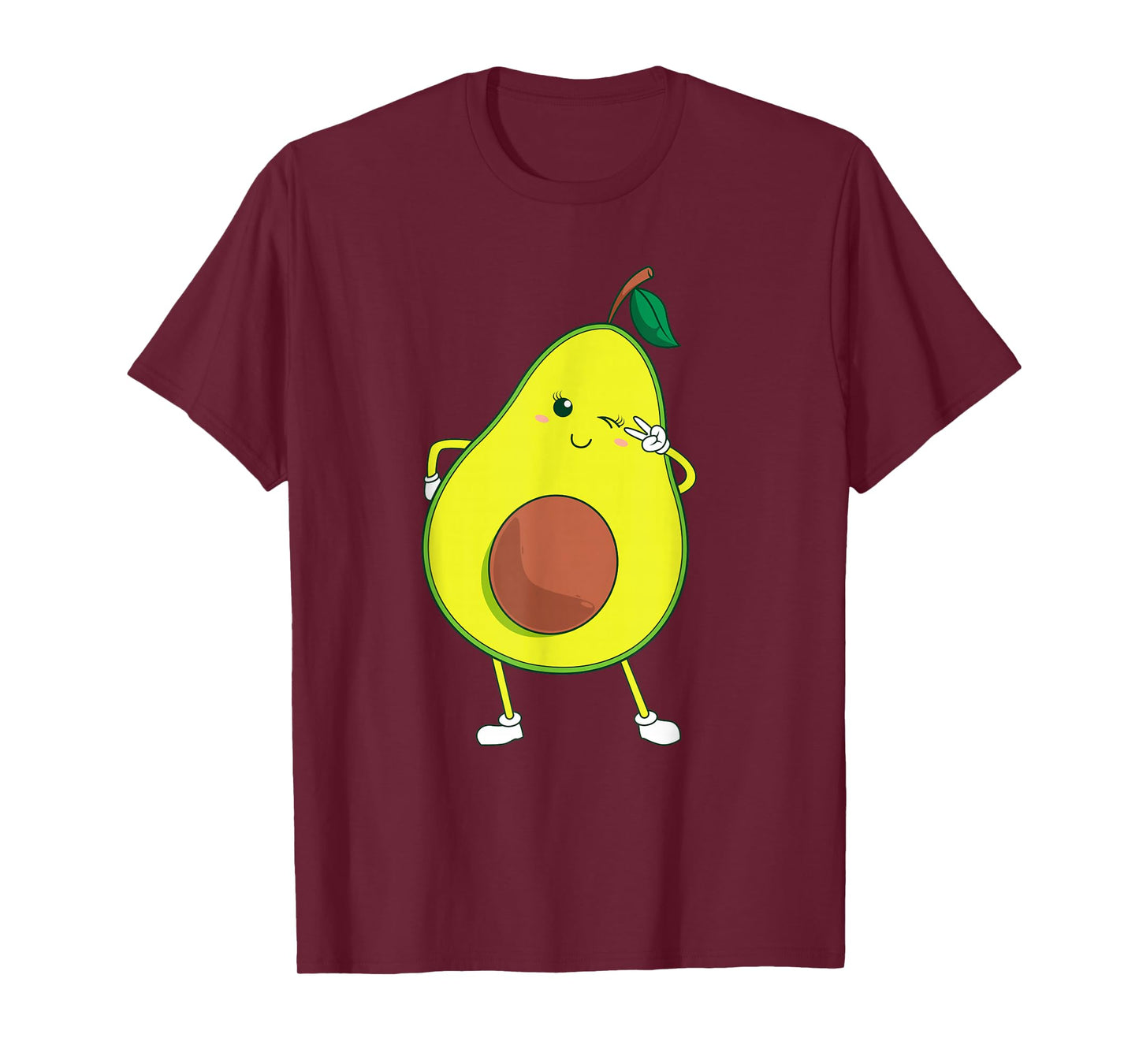 Cute Avocado Art For Kids Men Women Funny Winking Fruit T-Shirt