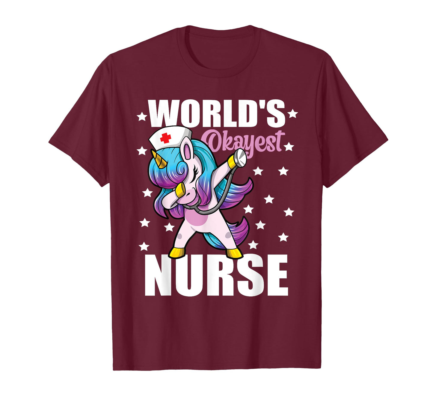 WORLD'S OKAYEST NURSE UNICORN FUNNY NURSE T-Shirt