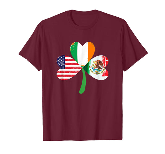 American Ireland Mexican Lucky Leaf Irish St. Patrick's Day T-Shirt