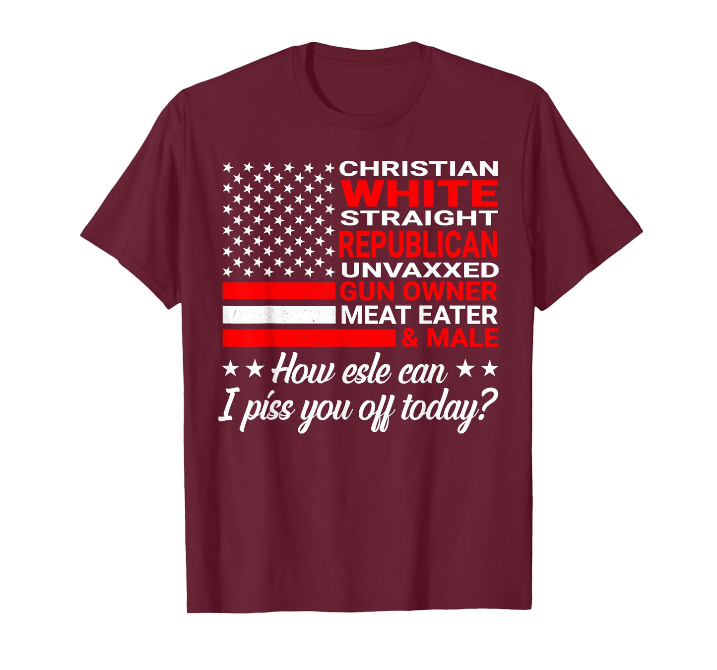 Christian White Straight Republican Unvaxxed Gun Owner T-Shirt