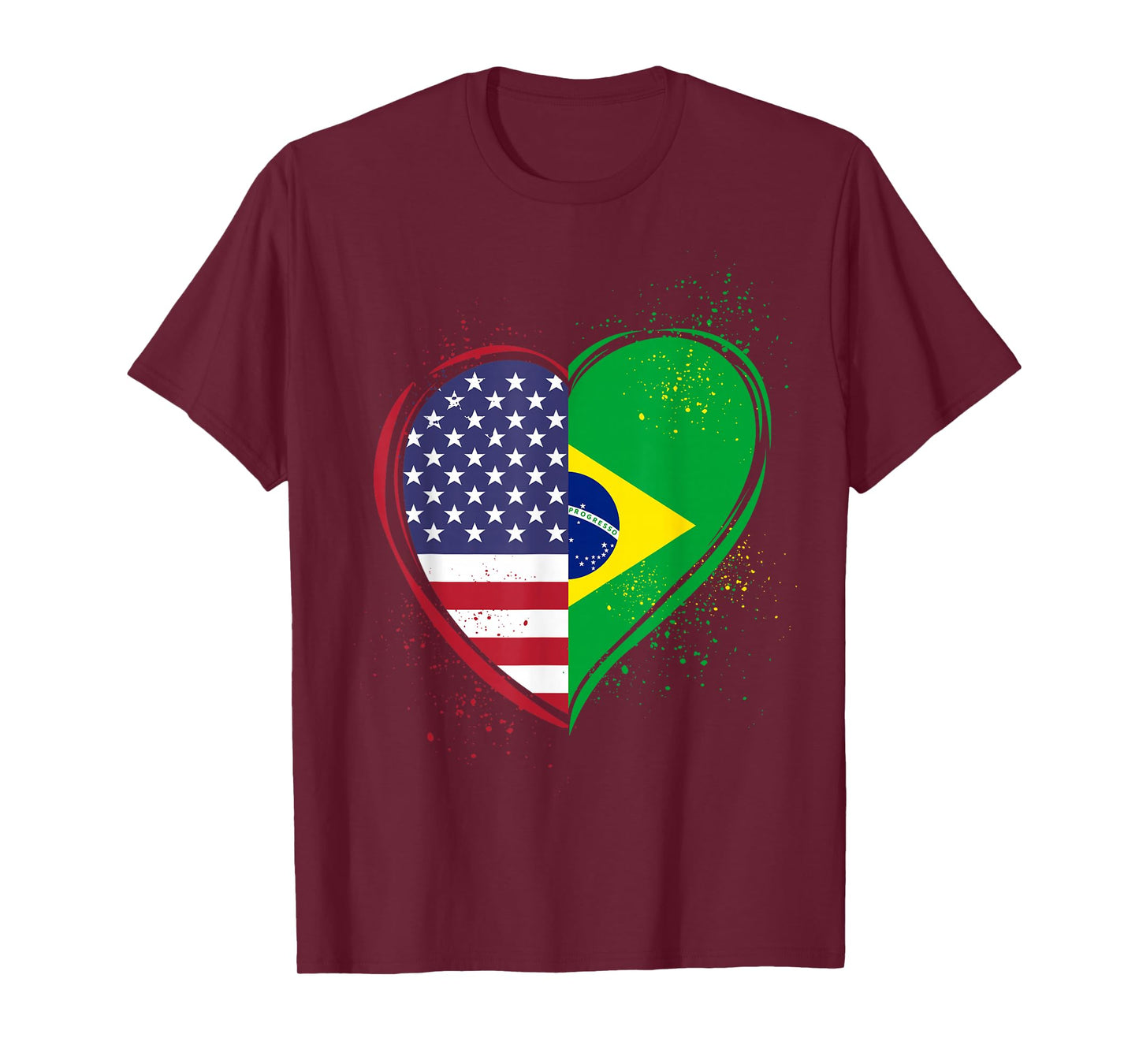 Half Brazilian Half American USA Brazil Culture Patriot Flag T-Shirt