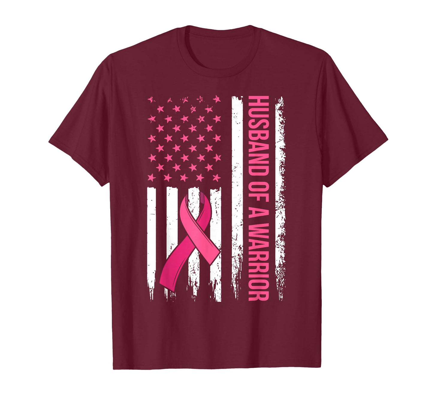 Husband of A Warrior Breast Cancer Awareness Pink Ribbon T-Shirt