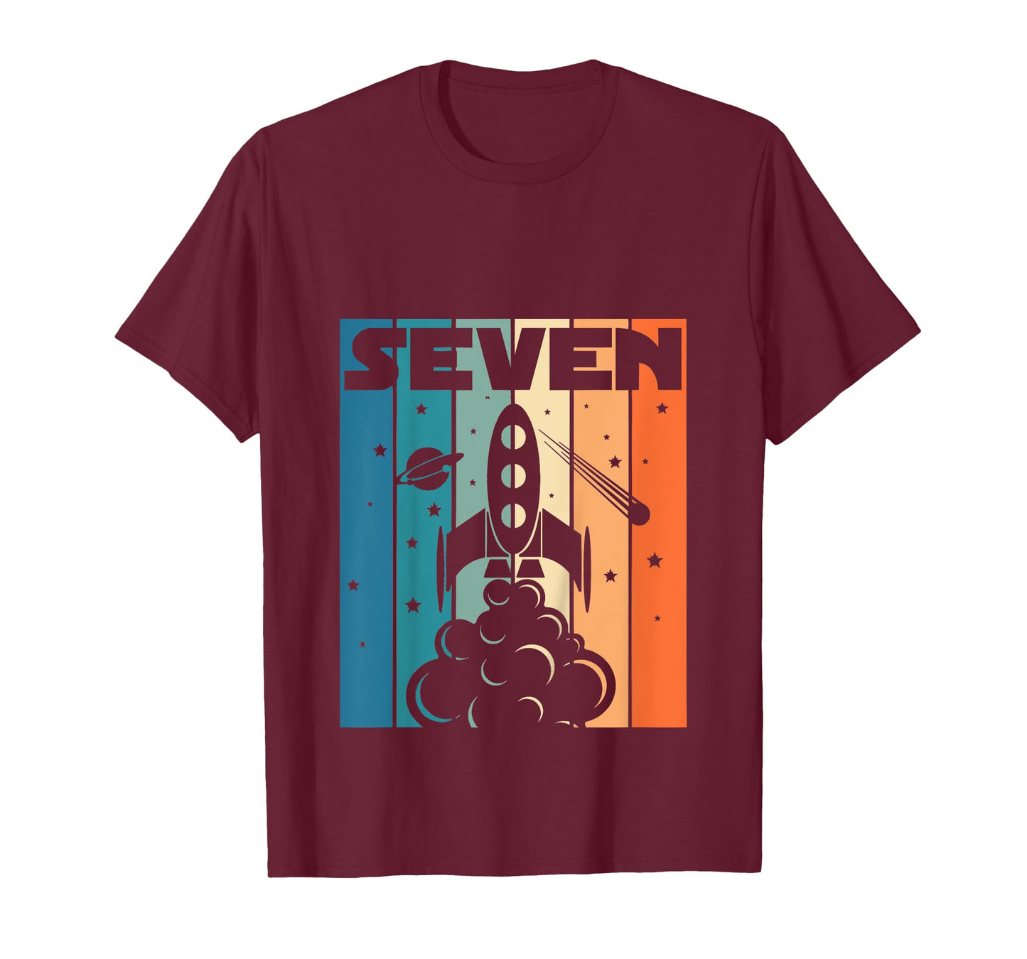 7 Year Old 7th Space Rocket Astronaut Birthday Boys Girls T-Shirt