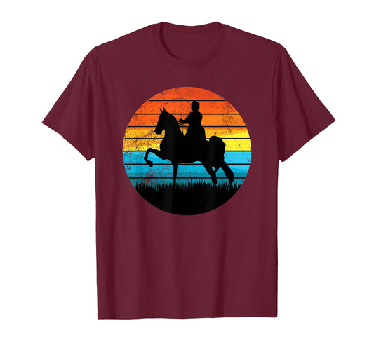 Tennesse Walking Horse American Saddlebred Retro Sun Design T-Shirt