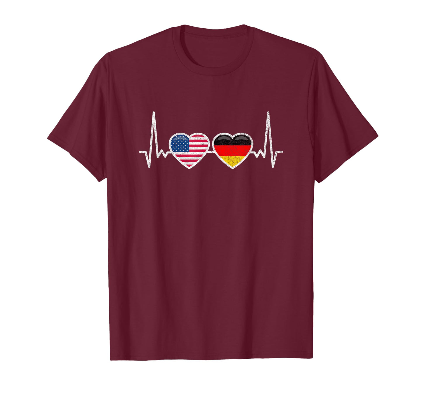Germany USA Heartbeat Flag American German T-Shirt
