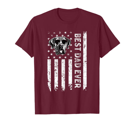 Best Cane Corso Dog Dad Ever Fathers Day USA Flag T-Shirt