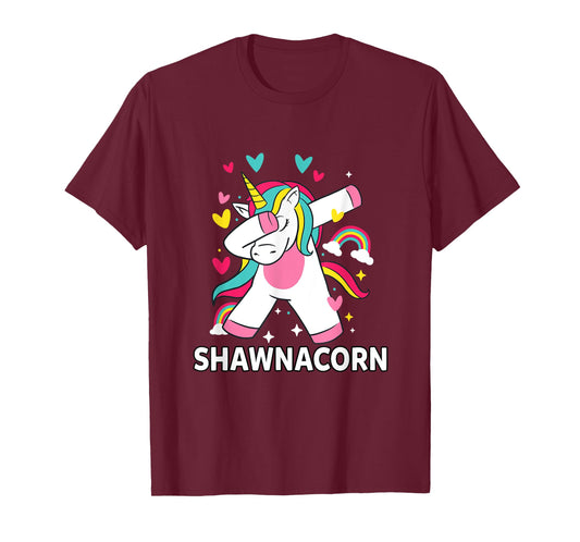 Shawnacorn Personalized Name Dabbing Unicorn Shawna T-Shirt