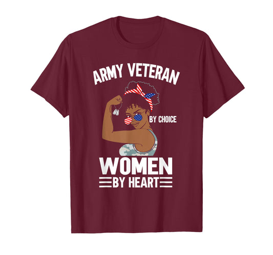 African American Army Veteran Female Afro Melanin Girl T-Shirt