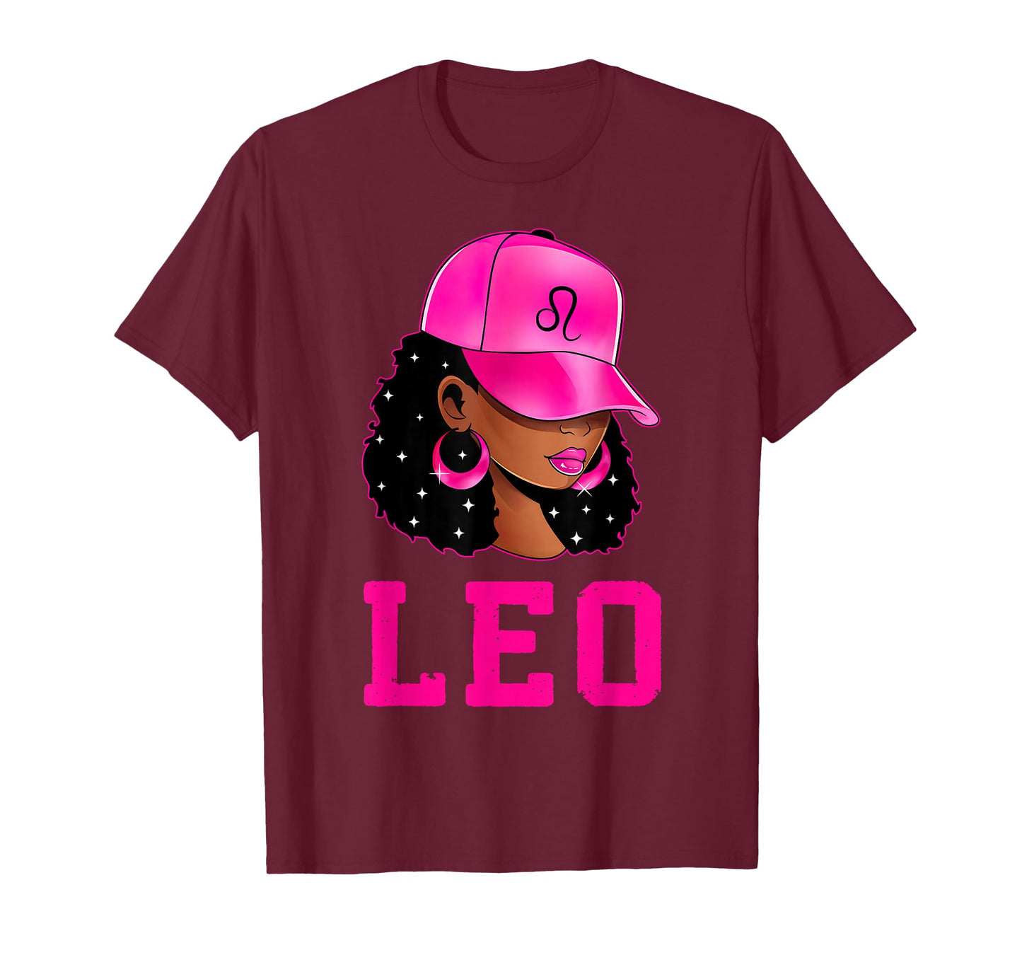 Leo Queen Sassy Black Woman Afro Girl Zodiac Sign T-Shirt