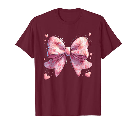 Coquette Bow In Pink Color For Girls T-Shirt