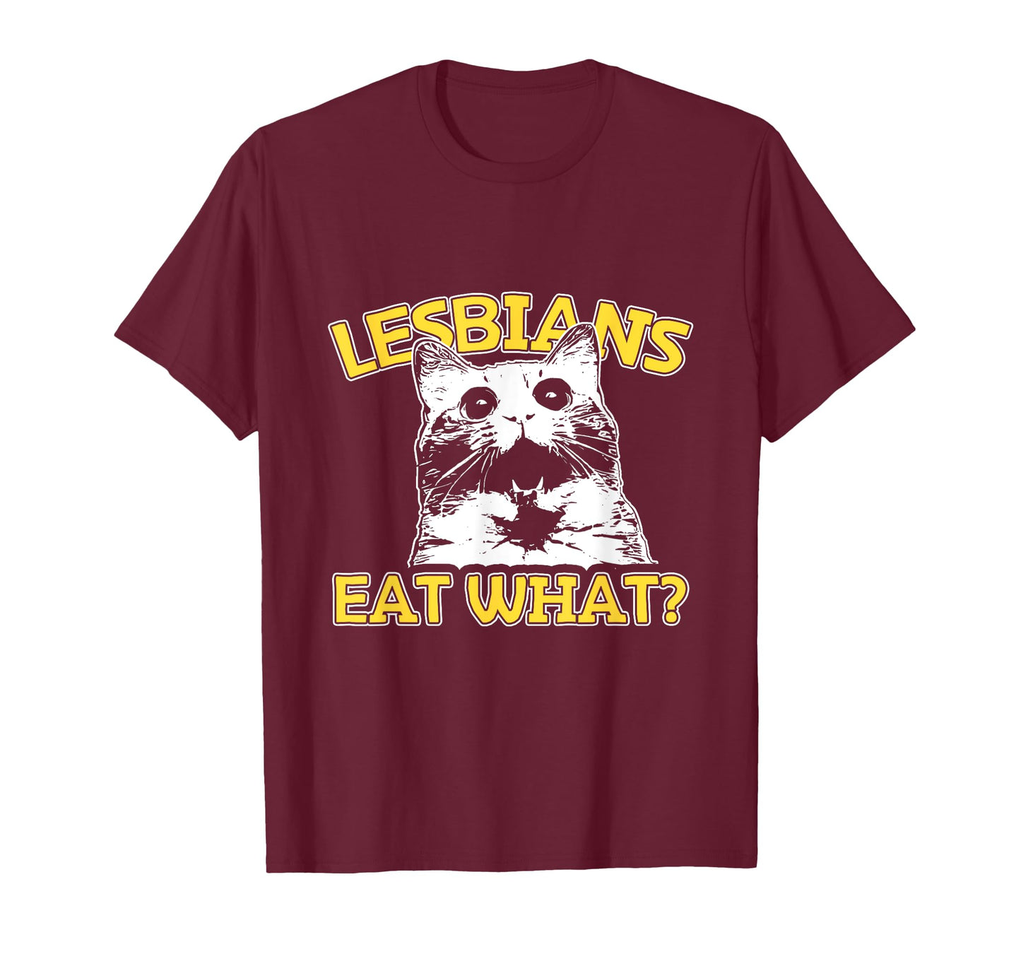 Funny Cat Lovers Lesbians Eat What? Gay Women's T-Shirt
