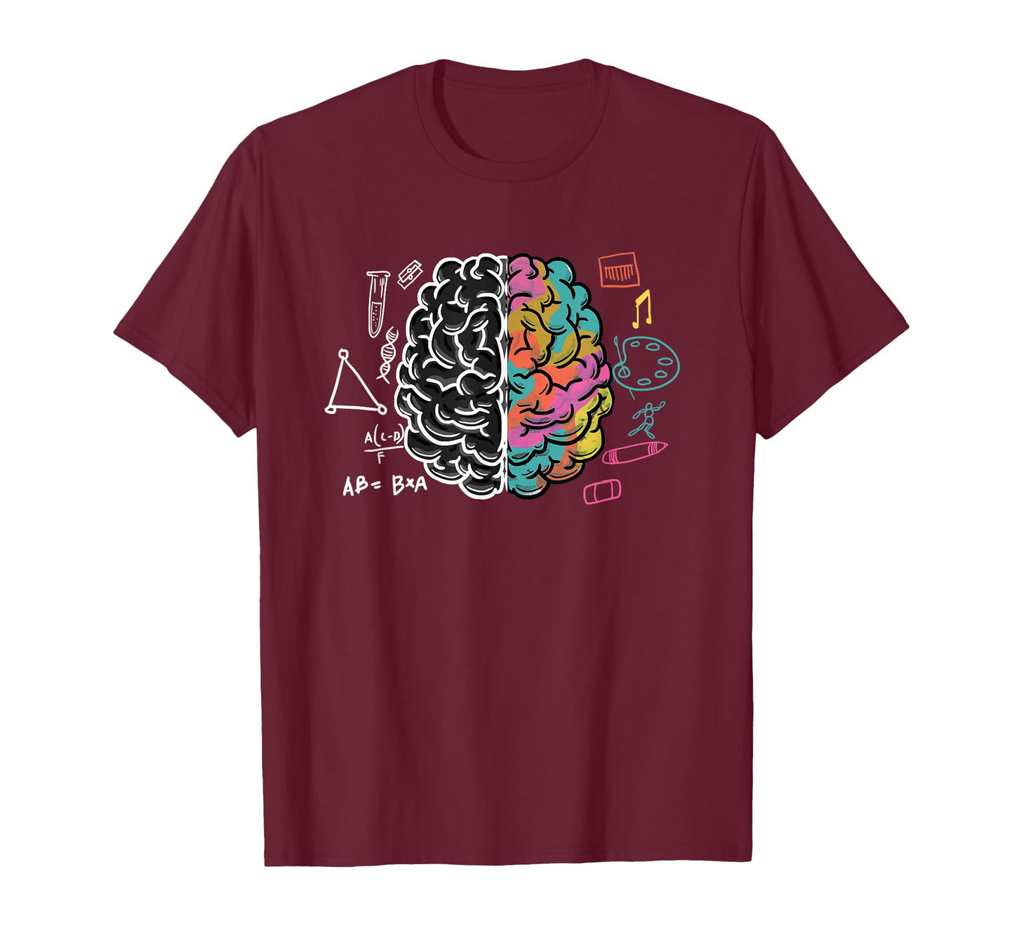 Color Splitted Brain Science Art Physician Neurologist Gift T-Shirt