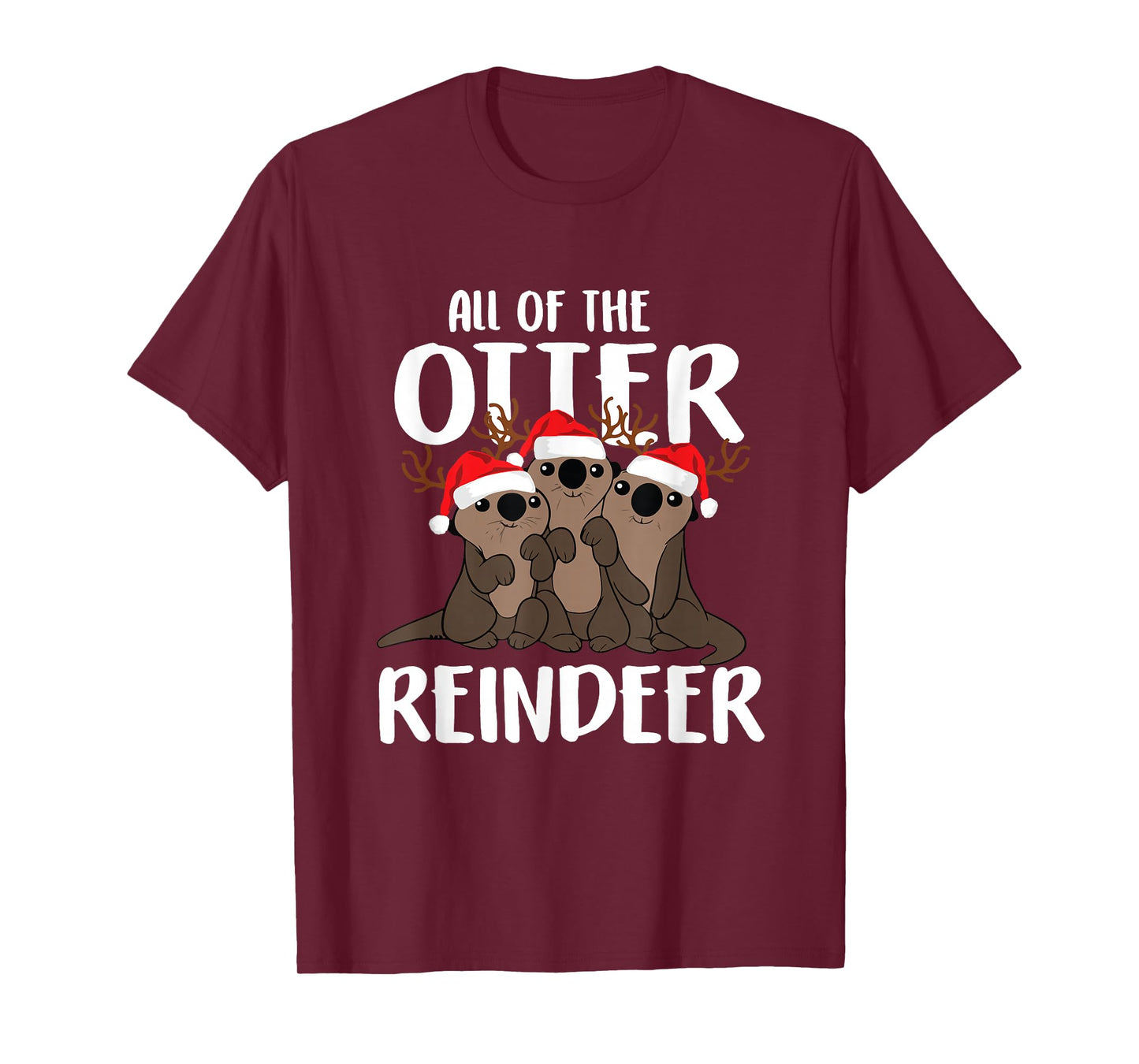 All Of The Otter Reindeer Funny Christmas Osprey Pajamas T-Shirt