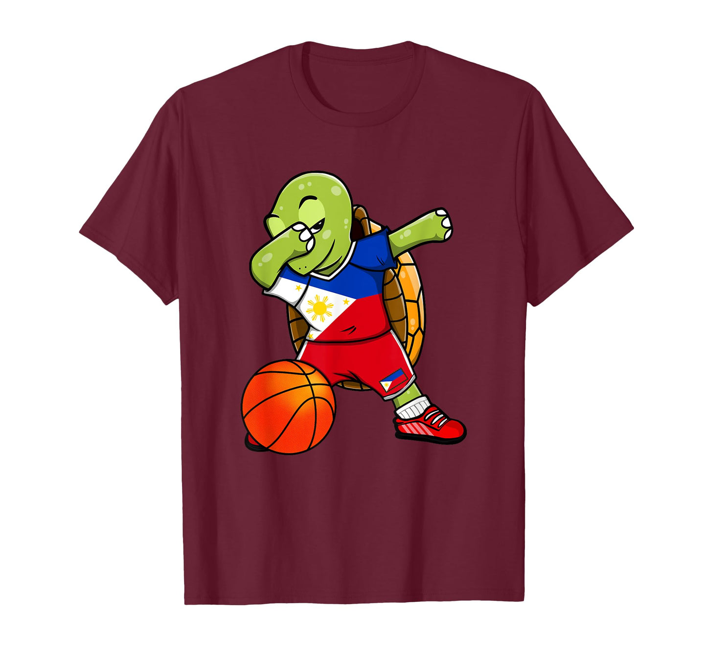 Dabbing Turtle Philippines Jersey Philippine Basketball Fans T-Shirt