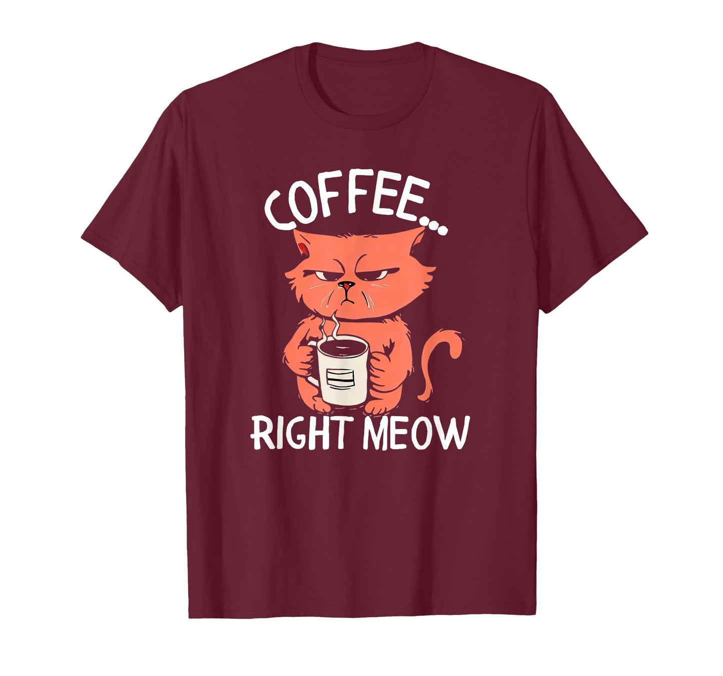 Coffee Right Meow Funny Cat Coffee Lovers Saying Quote T-Shirt