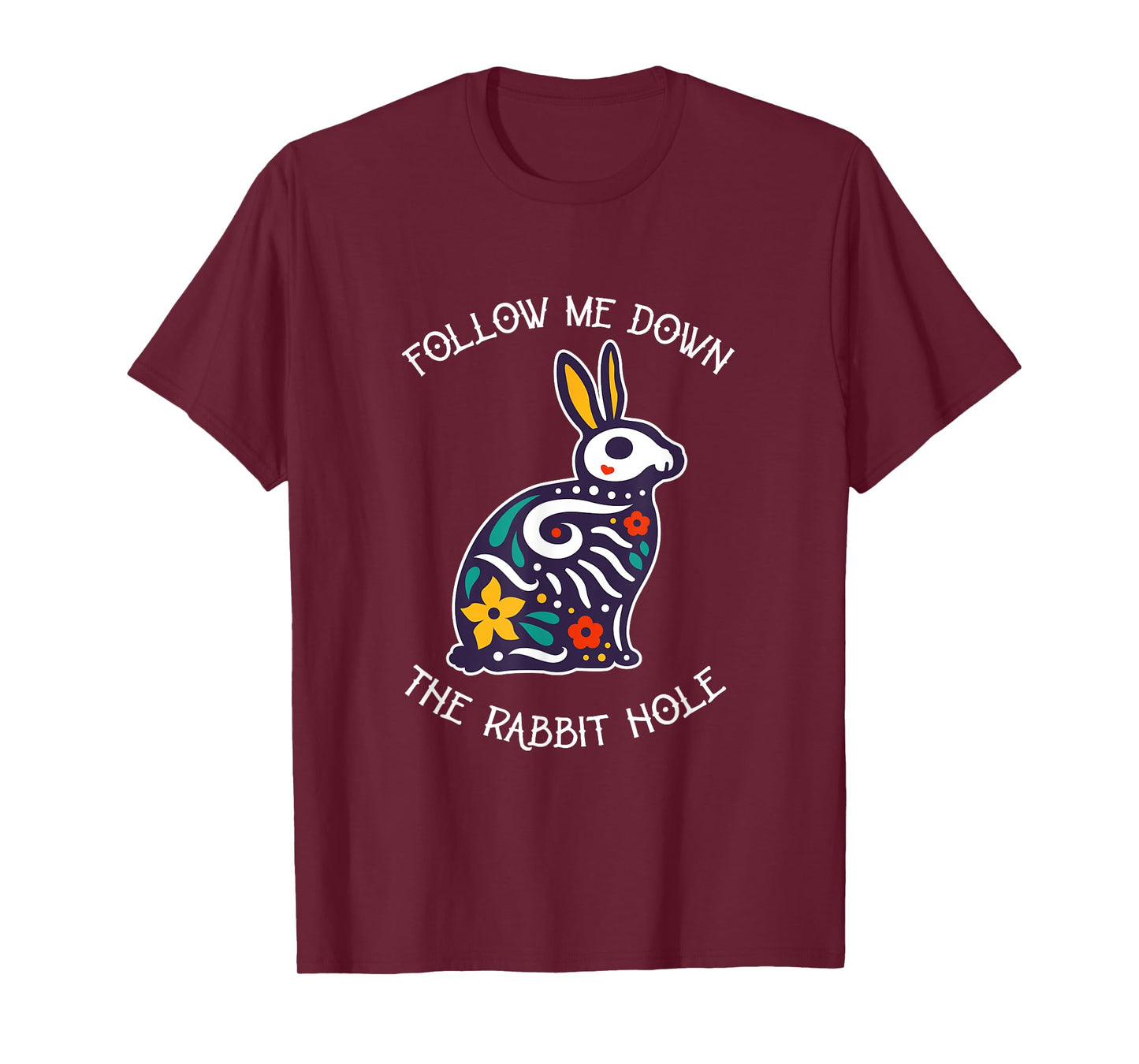 Funny Follow Me Down The Rabbit Hole Surrealistic Bunny T-Shirt