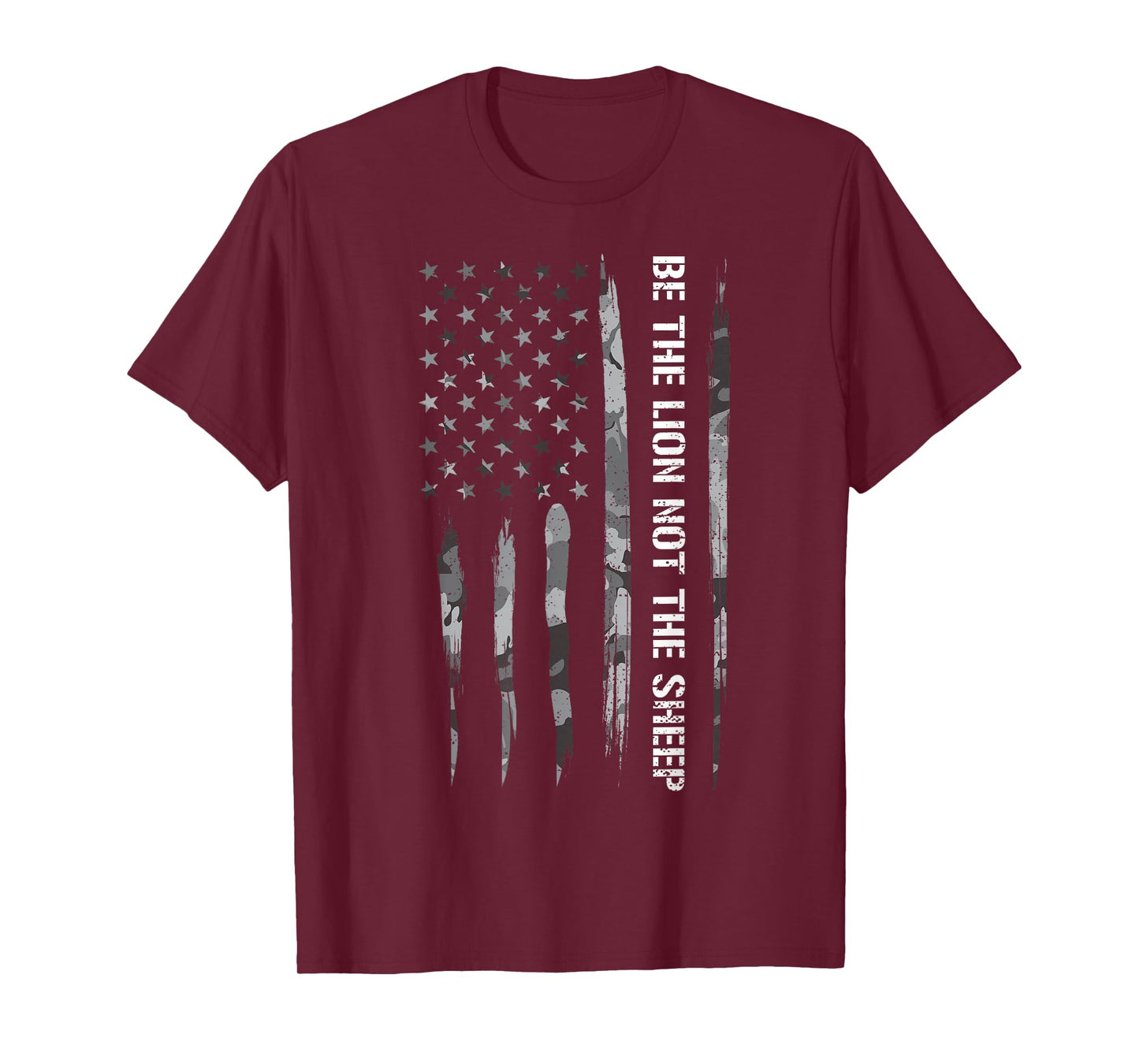 Conservative: Be The Lion Not The Sheep - American Flag T-Shirt