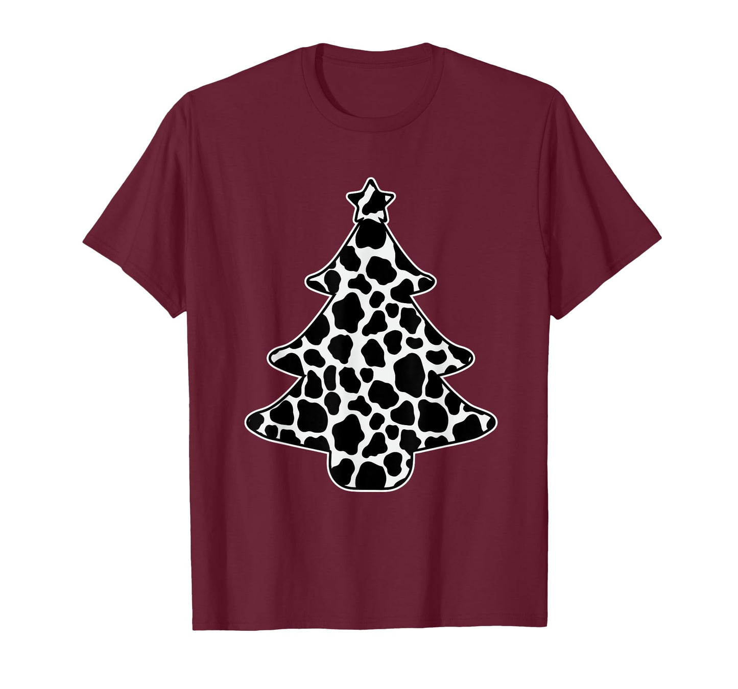 Cow Print Christmas Tree Pajama X-Mas Farm Animal Farmer T-Shirt
