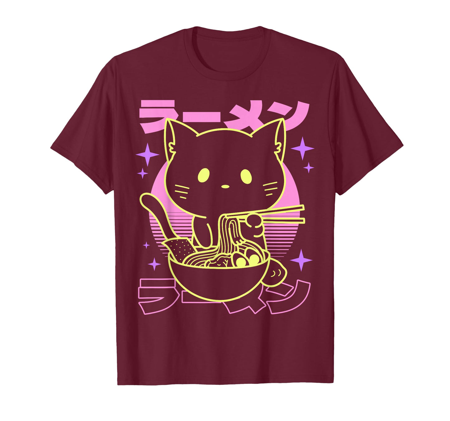 Anime Ramen Cat Japanese Retro Noodles Aesthetic Kawaii Cat T-Shirt