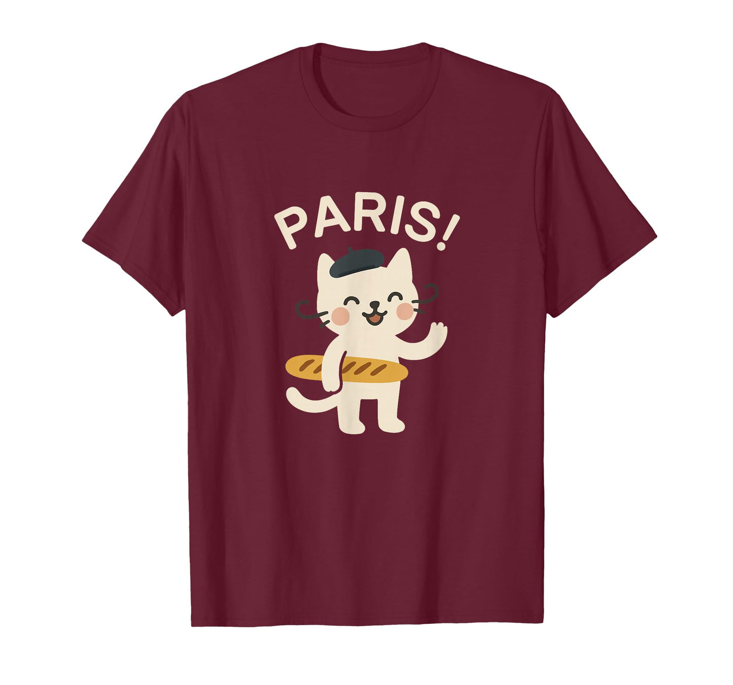Paris France Funny Cute Cat Graphic T-Shirt