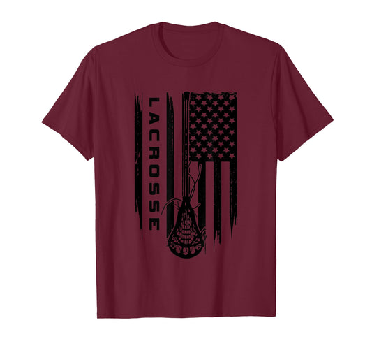 American Flag Lacrosse Apparel - Lacrosse T-Shirt Small