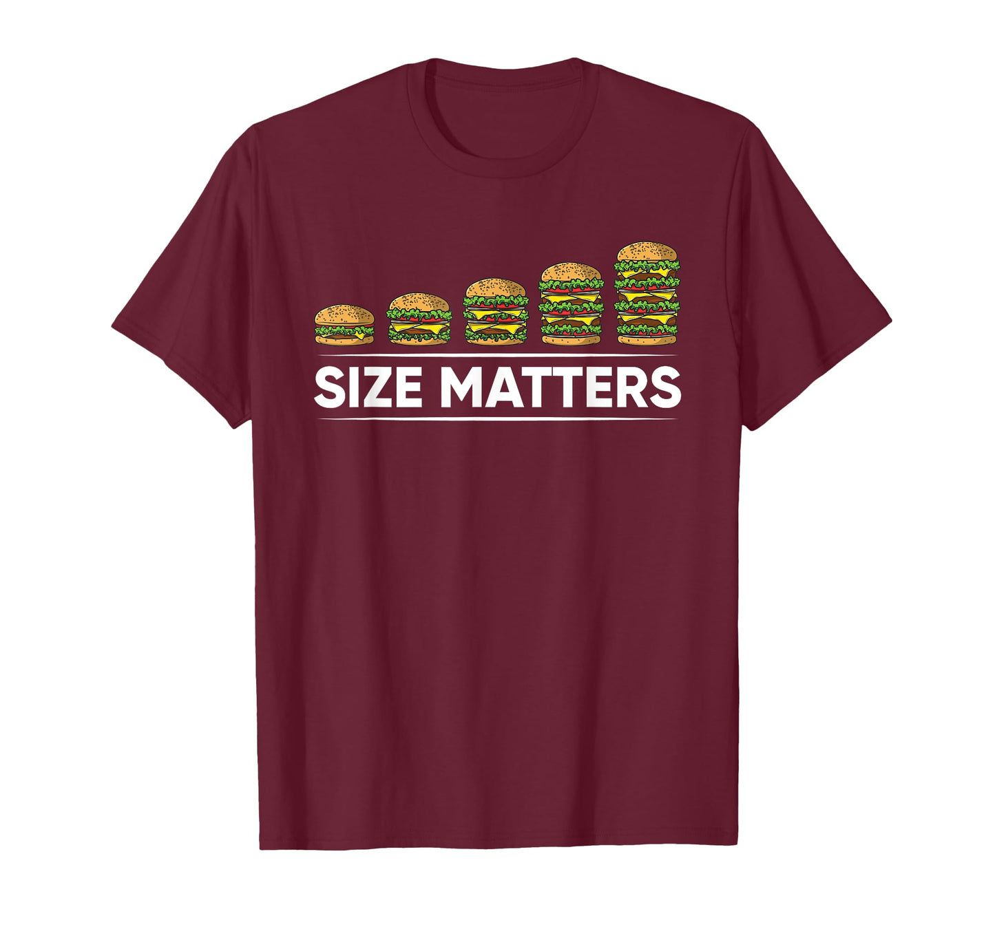 Cool Hamburger Gift For Kids Men Women Funny Fast Food Size T-Shirt